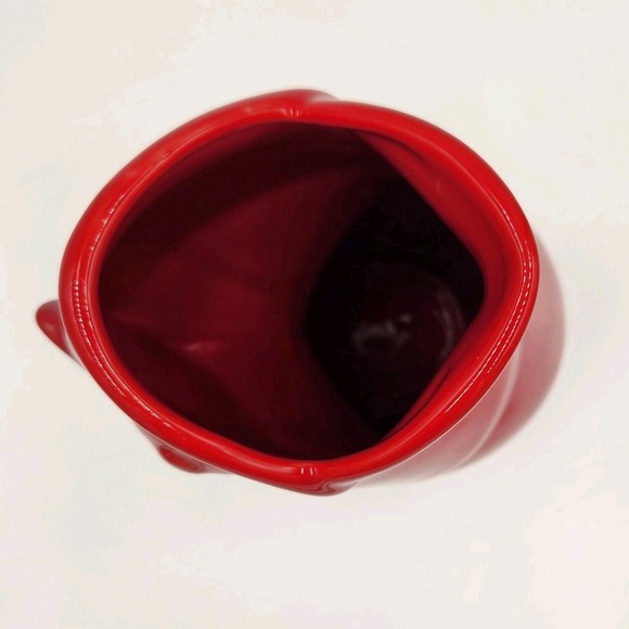 Gurgle Pot - Fish Shaped - Red - 9.25" Tall Water Pitcher/Vase - Stoneware 2006 - Picture 9 of 9